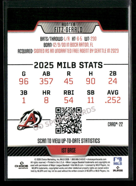 2026 Arkansas Travelers Hunter Fitz Gerald