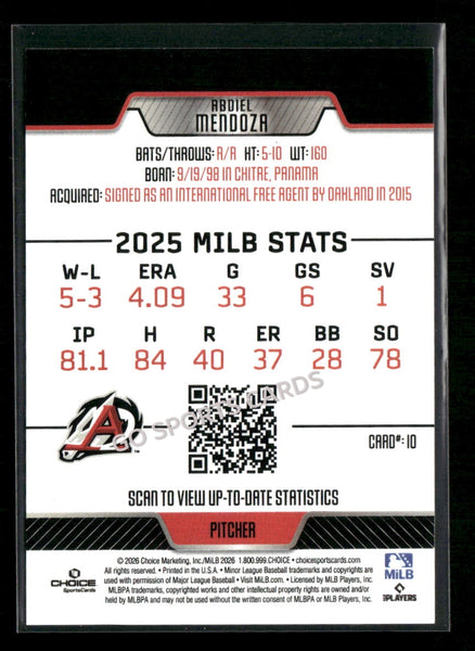 2026 Arkansas Travelers Abdiel Mendoza