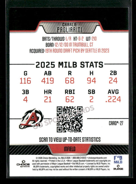 2026 Arkansas Travelers Charlie Pagliarini
