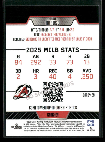 2026 Arkansas Travelers Nick Raposo