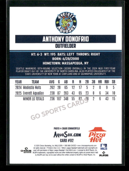 2026 Everett AquaSox Anthony Donofrio
