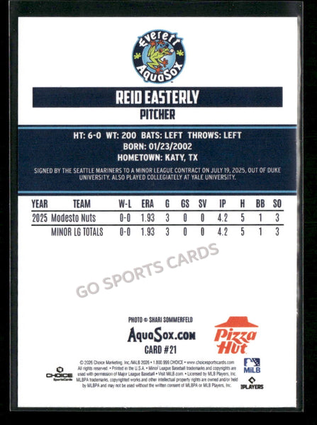 2026 Everett AquaSox Reid Easterly