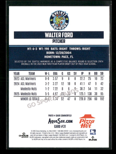 2026 Everett AquaSox Walter Ford