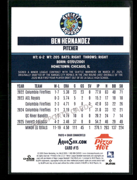 2026 Everett AquaSox Ben Hernandez