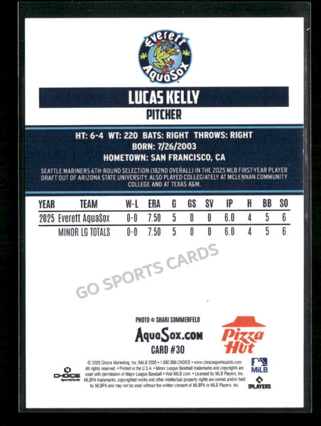 2026 Everett AquaSox Lucas Kelly