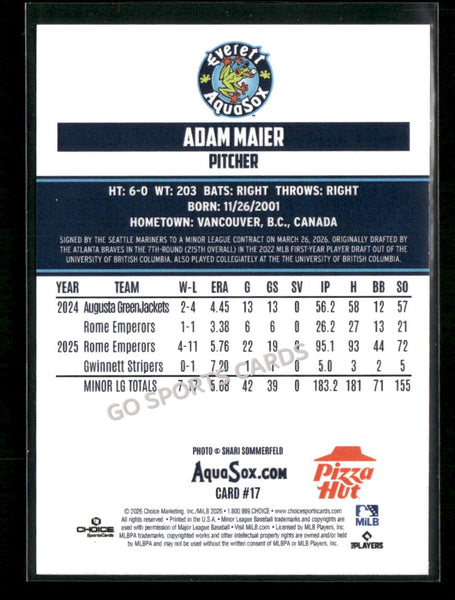 2026 Everett AquaSox Adam Maier