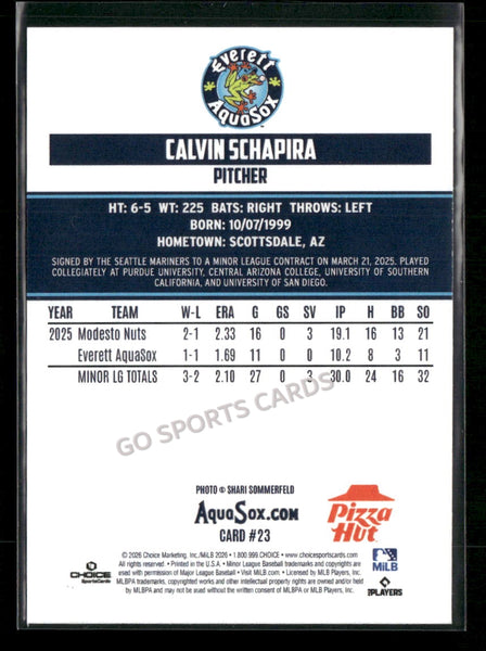 2026 Everett AquaSox Calvin Schapira