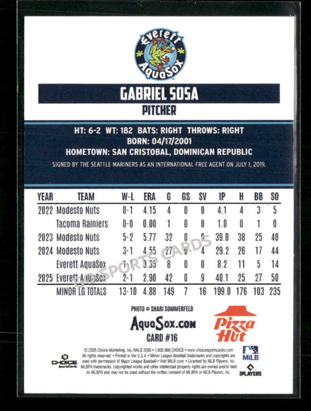 2026 Everett AquaSox Gabriel Sosa