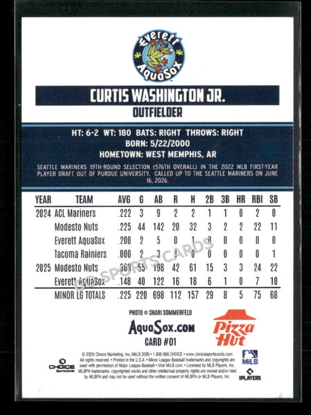 2026 Everett AquaSox Curtis Washington Jr