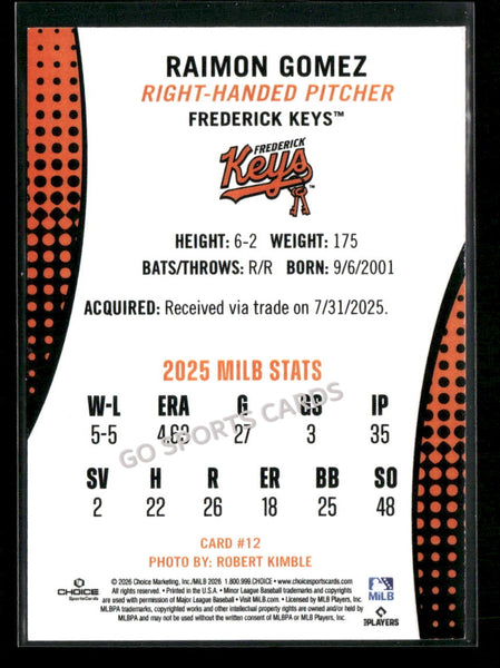 2026 Frederick Keys Raimon Gomez