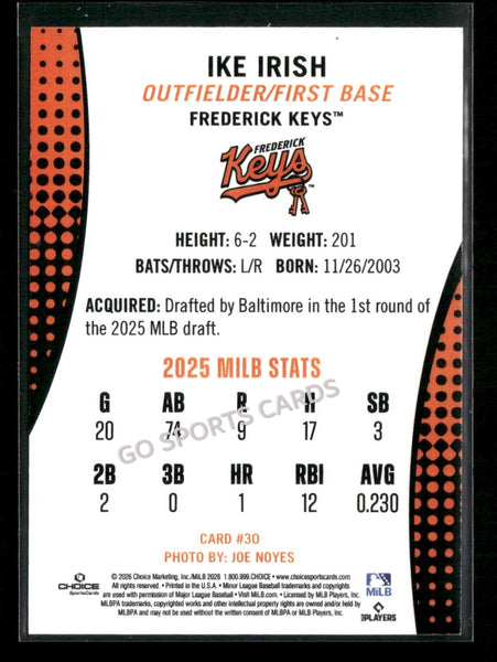 2026 Frederick Keys Ike Irish