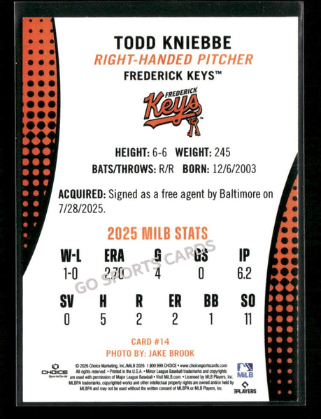 2026 Frederick Keys Todd Kniebbe