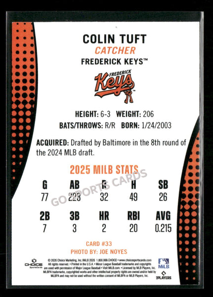 2026 Frederick Keys Colin Tuft