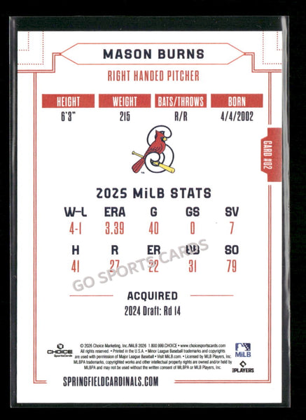 2026 Springfield Cardinals Mason Burns