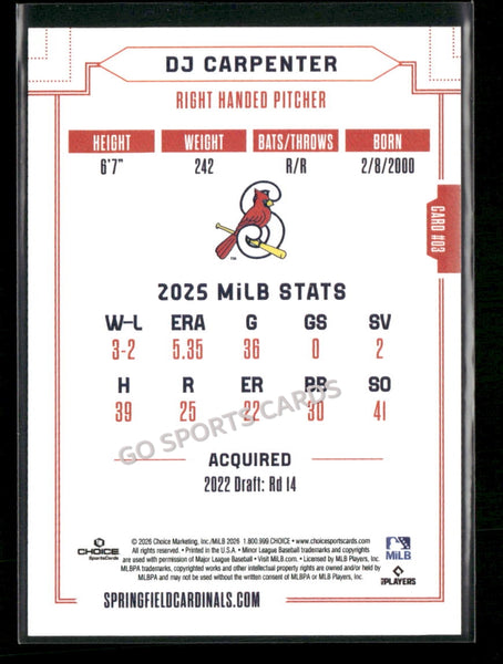 2026 Springfield Cardinals DJ Carpenter
