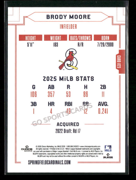 2026 Springfield Cardinals Brody Moore
