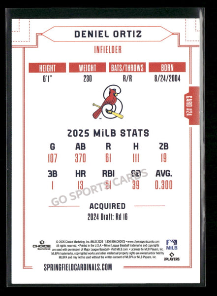 2026 Springfield Cardinals Deniel Ortiz