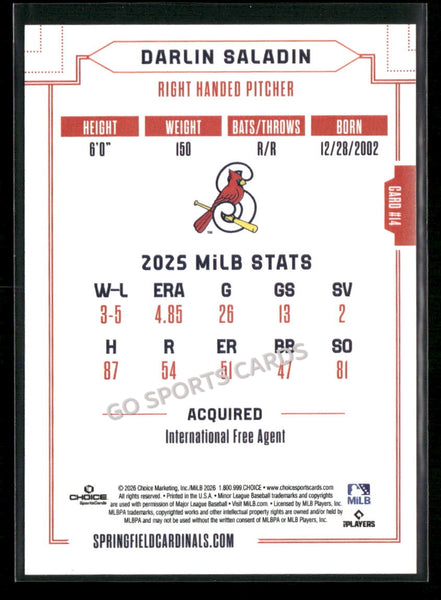 2026 Springfield Cardinals Darlin Saladin