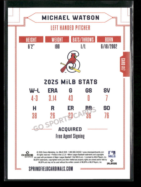 2026 Springfield Cardinals Michael Watson