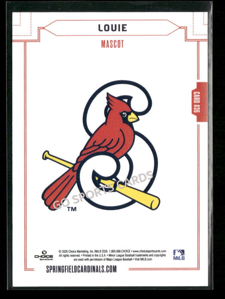 2026 Springfield Cardinals Louie Mascot