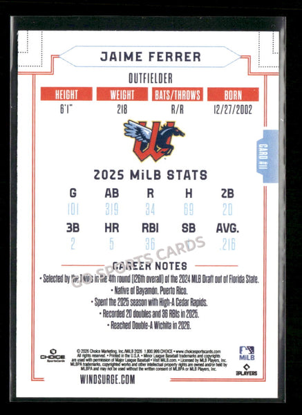 2026 Wichita Wind Surge Jaime Ferrer