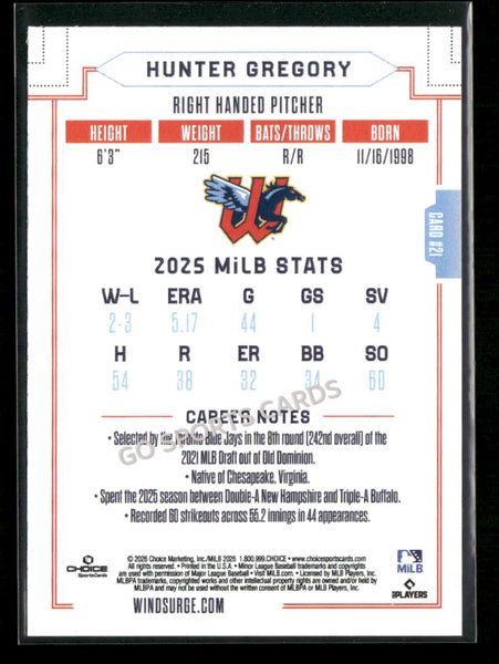 2026 Wichita Wind Surge Hunter Gregory
