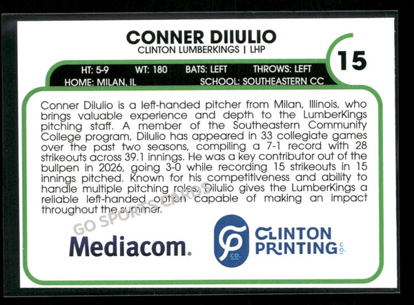 2026 Clinton LumberKings Connre Diiulio