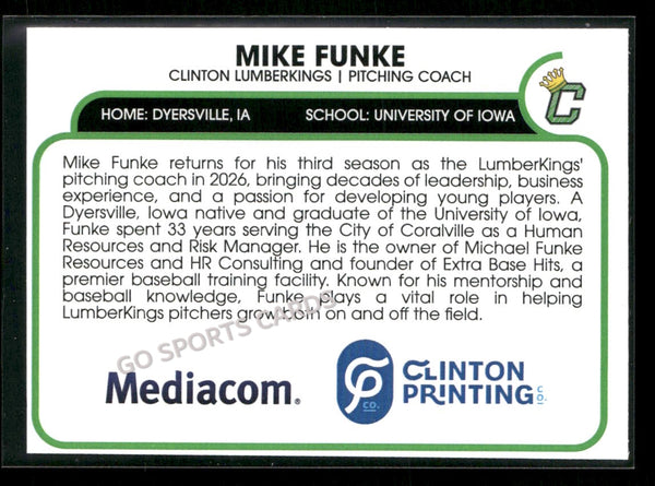 2026 Clinton LumberKings Mike Funke