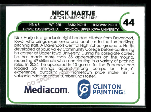 2026 Clinton LumberKings Nick Hartje