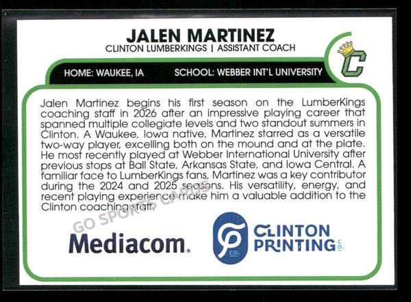 2026 Clinton LumberKings Jalen Martinez