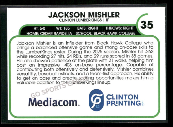2026 Clinton LumberKings Jackson Mishler