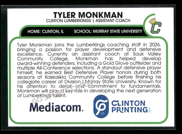 2026 Clinton LumberKings Tyler Monkman