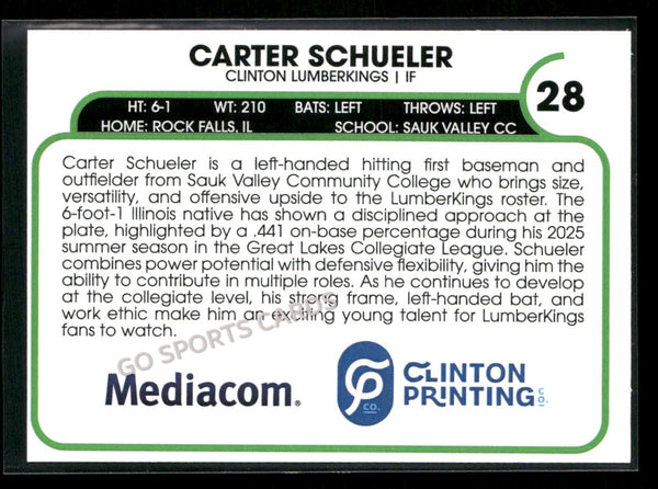 2026 Clinton LumberKings Carter Schueler