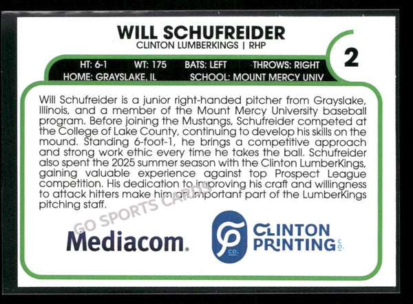 2026 Clinton LumberKings Will Schufreider