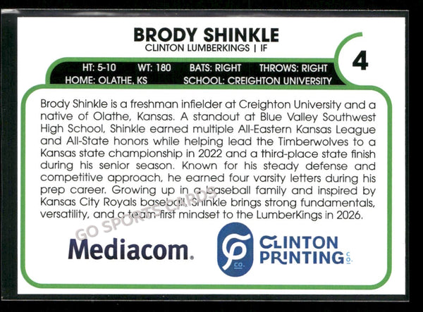 2026 Clinton LumberKings Brody Shinkle
