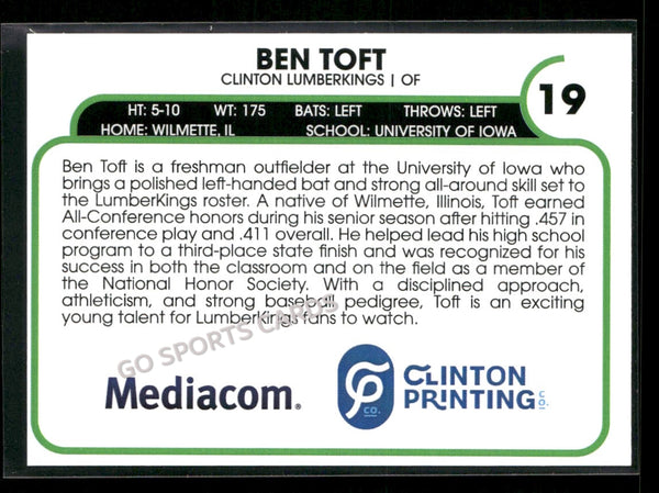 2026 Clinton LumberKings Ben Toft