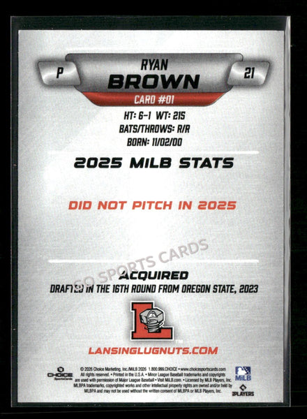 2026 Lansing Lugnuts Ryan Brown