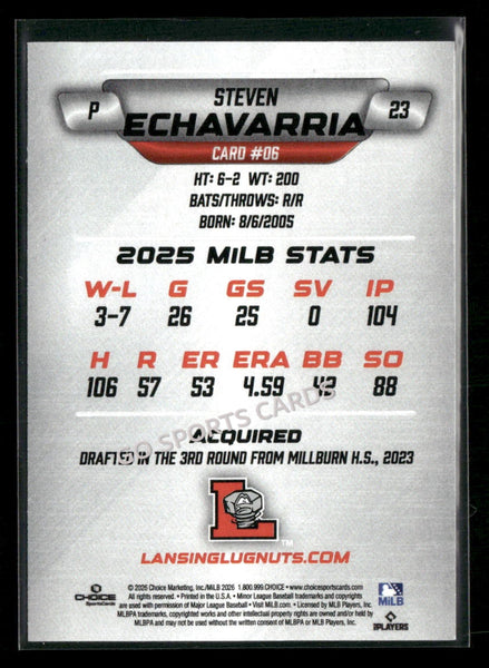 2026 Lansing Lugnuts Steven Echavarria