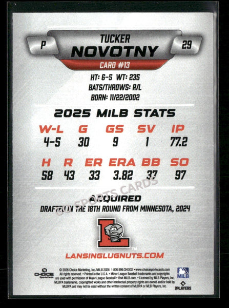 2026 Lansing Lugnuts Tucker Novotny