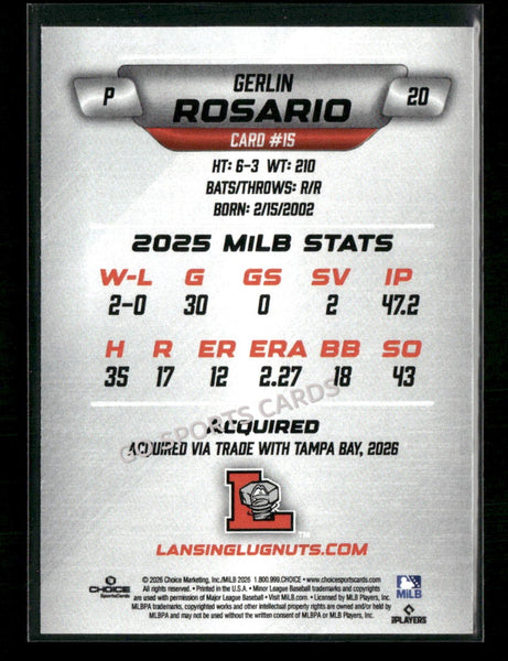 2026 Lansing Lugnuts Gerlin Rosario