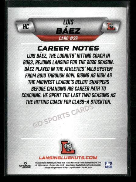 2026 Lansing Lugnuts Luis Baez