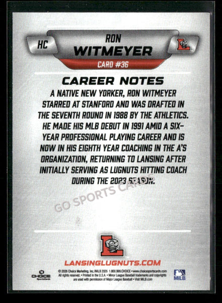 2026 Lansing Lugnuts Ron Witmeyer