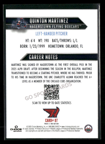 2025 Hagerstown Flying Boxcars Quinton Martinez