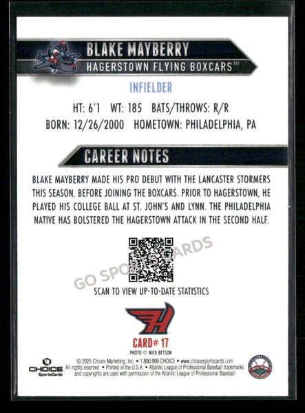 2025 Hagerstown Flying Boxcars Blake Mayberry