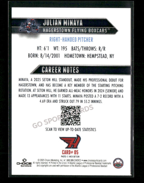 2025 Hagerstown Flying Boxcars Julian Minaya