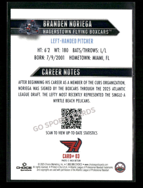 2025 Hagerstown Flying Boxcars Branden Noriega
