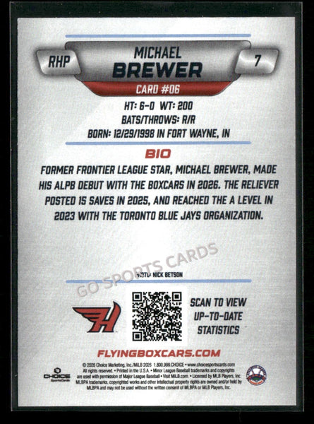 2026 Hagerstown Flying Boxcars Michael Brewer