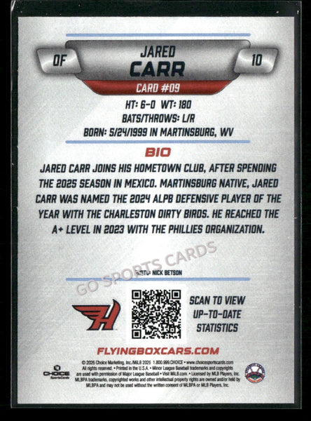 2026 Hagerstown Flying Boxcars Jared Carr