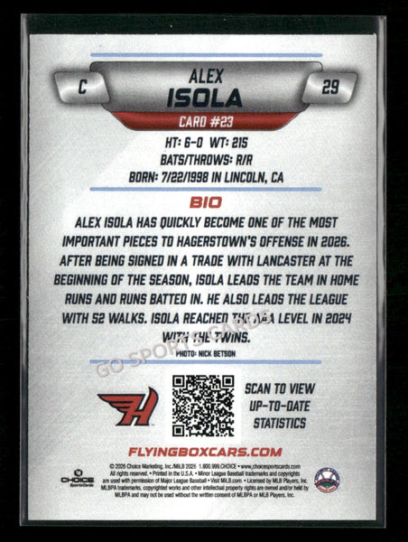 2026 Hagerstown Flying Boxcars Alex Isola