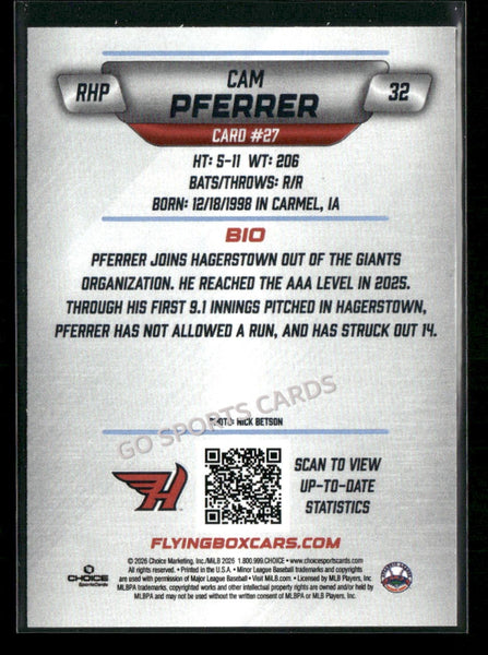 2026 Hagerstown Flying Boxcars Cam Pferrer
